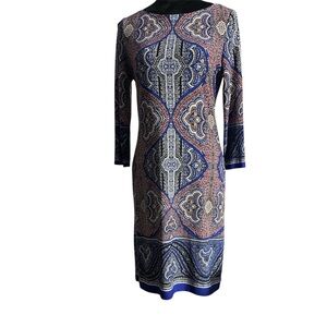 London Times Geometric Print Dress - Size 4.